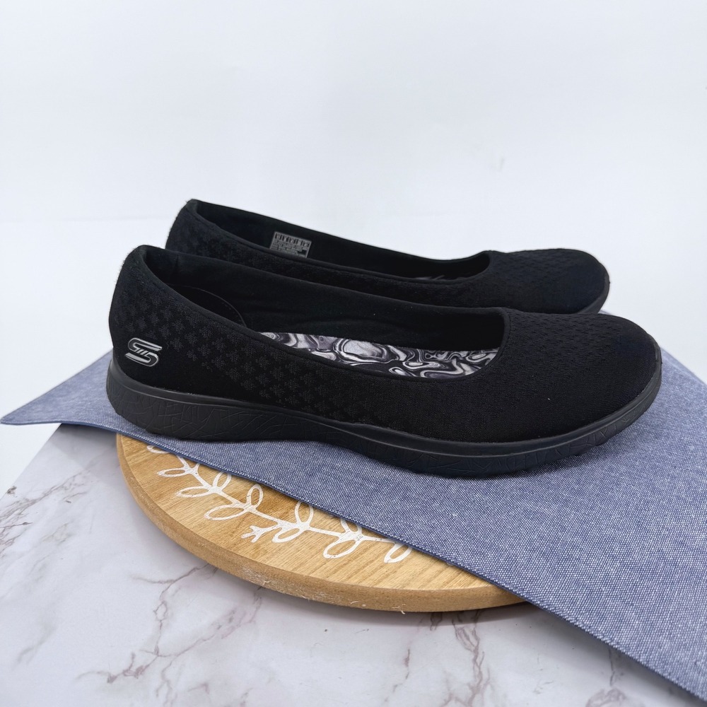 Skechers Black Slip-On Flats